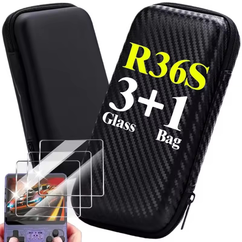 Gaming Console R36S - Étui 4 en 1 + verre