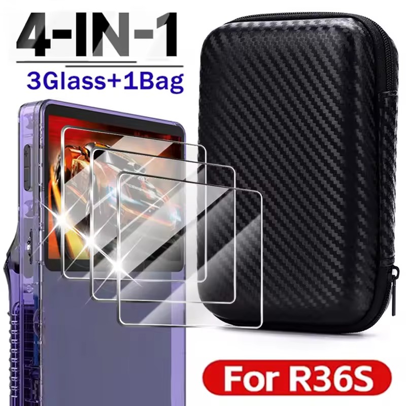 Gaming Console R36S - Étui 4 en 1 + verre