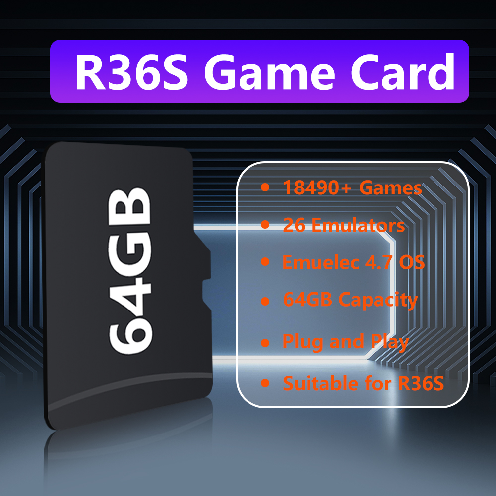Carte de jeu 64 Go pour consol - Gaming Console R36S avis et prix